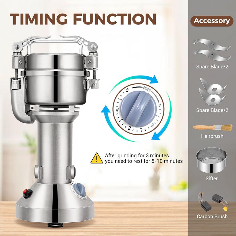 LEEVOT Grain Mill 150g Commercial Spice Grinder Electric 650W Stainless Steel Pulverizer Dry Grinder for Grinding Wheat, Oats, Corn, Pepper, and Coffee Beans – Grinders for Kitchen. - Image 3